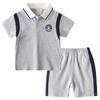 Children's Summer Clothing Boys' Short-Sleeved Suit Baby Lapel Polo Shirt Shorts Two-piece Set Children's Embroidery Bear Clothes