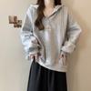 Real Shot Collar Hooded Sweater Women's Thin New Loose Lazy Top Jacket