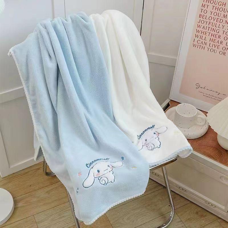 Cinnamoroll Bath Towel Set: Absorbent, Quick-Drying, Non-Shedding, Cute Two-Piece for Students and Girls.