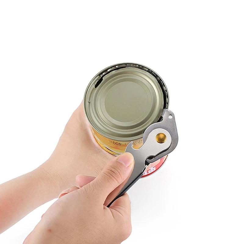 Abrelatas manual de acero inoxidable, abridor de latas para cocina, abridor de botellas de vino y cerveza para restaurante, hogar, camping