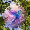Hummingbird Wind Spinner Outdoor Garden Decor Vibrant Metal Hanging Art for Yard Patio Reflective Design Thanksgiving Decoration