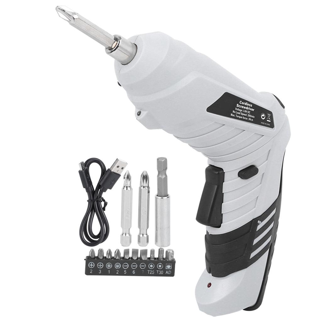 Cordless Electric Screwdriver Drill Kit LithiumIon Rechargeable Screw LED Home