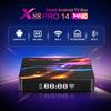 X88 Pro 14 Max Android TV Box: Android 13, RK3528, 4GB RAM, 32GB Storage, Dual Wi-Fi, Bluetooth.