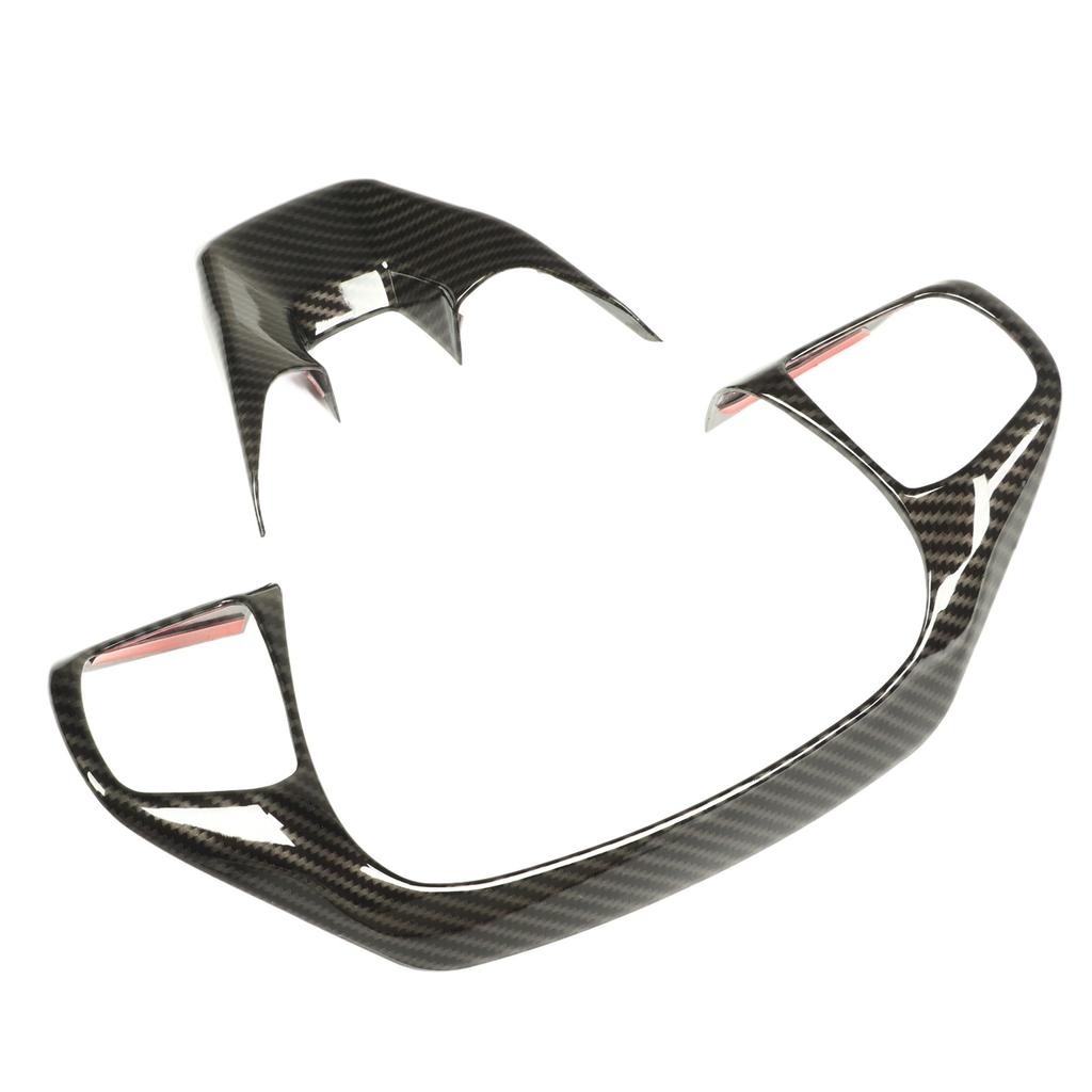 2 Stück Lenkradverkleidung Carbonfaser-Stil Bedienfeld Aufkleber Ersatz für Ford Bronco Sport (CX430) 2021