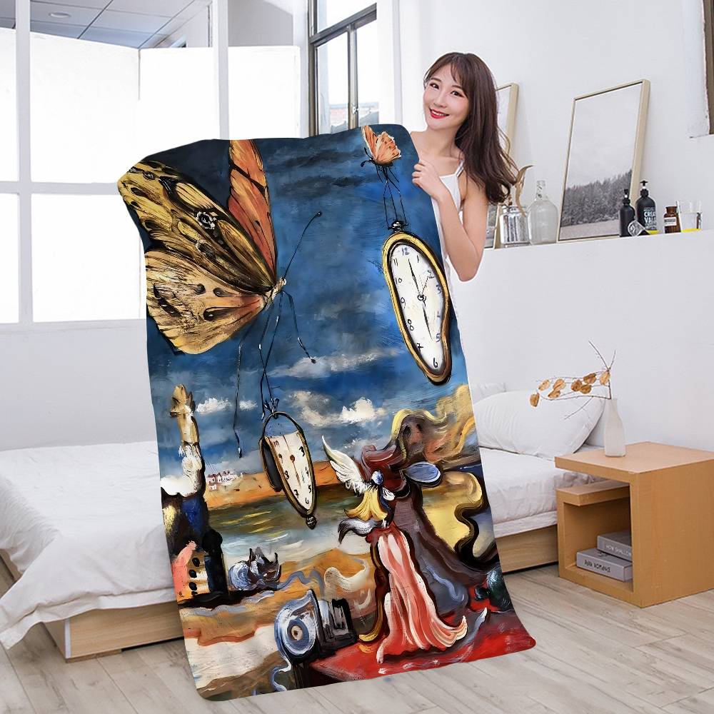 S-Salvador Dali Abstract Art Microfiber Printed Beach Towel Mountain Climbing Yoga Beach Swimming Running Absorbent Soft Towel