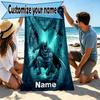 Custom Name Personalized Batman Print Beach Towel, for Trip Camping Beach Party Home Decor, Birthday Gift for Family & Friends