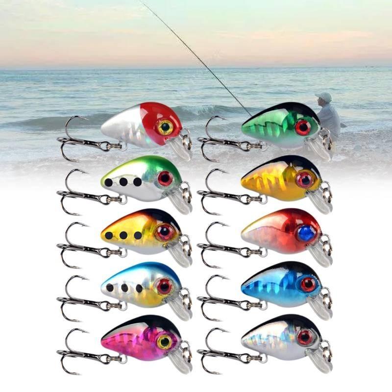 10pcs Fishing Lures Kinds Of Minnow Fish Bass Tackle Hooks Crankbaits Baits