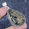 Natural Turritella Fossil 925 Sterling Silver Jewelry Pendant 2.29" q3V22
