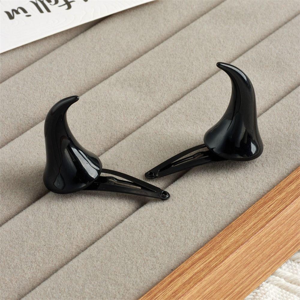 Dress Up Halloween Headwear Barrettes Cosplay Costume Hairpin Devil Horns Hair Clip  Party Props