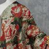 Red Peony Gold Thread Fabric Three-dimensional Relief Jacquard Slight Transparency for DIY Vintage Dress Outerwear