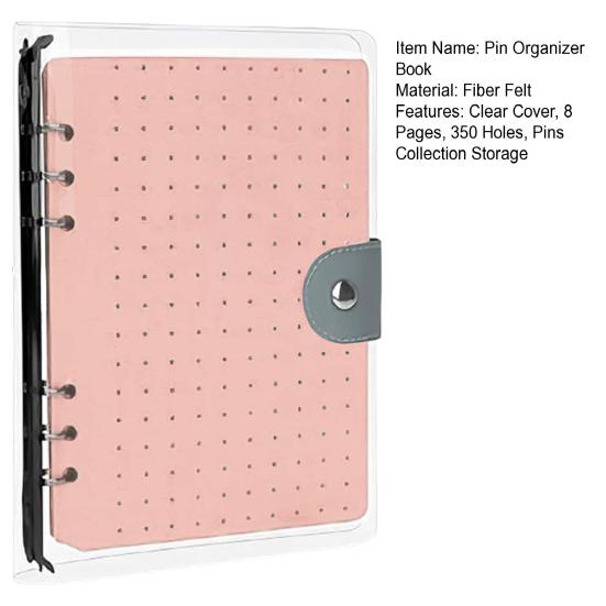 8 Seiten Emailleschild-Displaybuch Filz-Anstecknadel-Tauschbuch mit transparenter Abdeckung