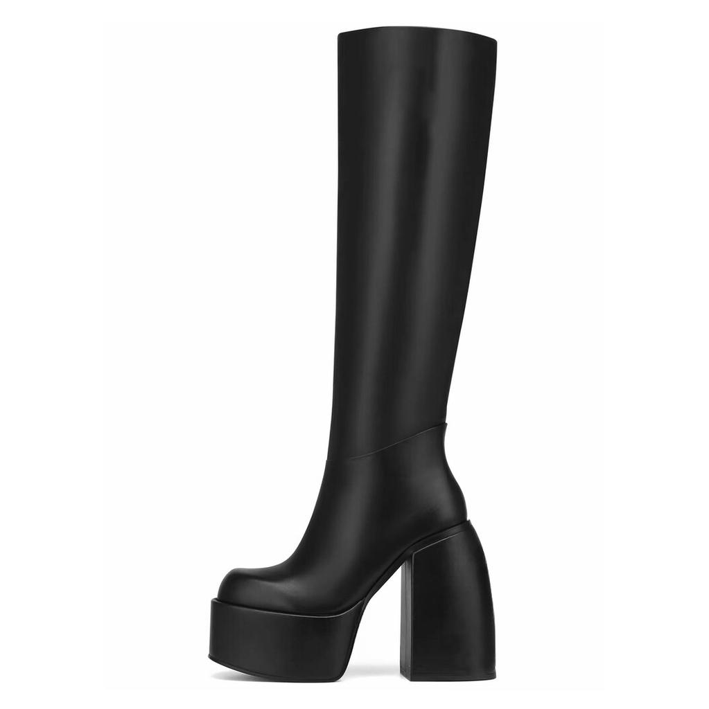 Fashion Brand Minimalist Fashionable Solid Color Knee High Boots 2024 European American Fashion Party Autumn Winter Women Boots 34-43