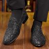Luxury Loafers Men's Casual Shoes Gold Silver Sequin Wedding Shoes Designer Slip on Loafers Fashion Business Dress Shoes for Men