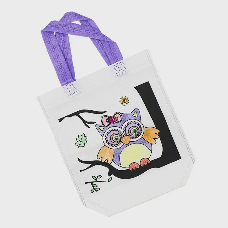 Children's Eco-Friendly DIY Graffiti Art Bag: Non-Woven, Handmade Coloring Handbag.