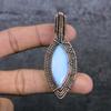 Natural Milky Opal Gemstone Copper Wire Wrap Gift Jewelry Pendant 2.80" w6A98