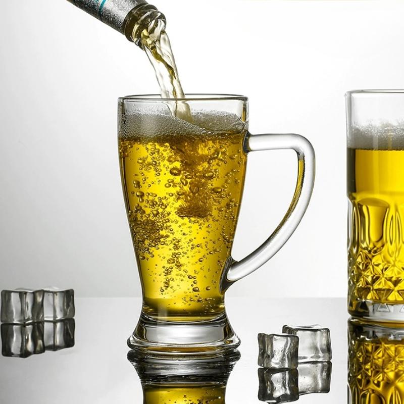 Creative Wine Glass Multiple Capacity Beer Glasses Luxury Wheat Beer Glass with Handle Elegant Water Bottle Juice Beverage Cups