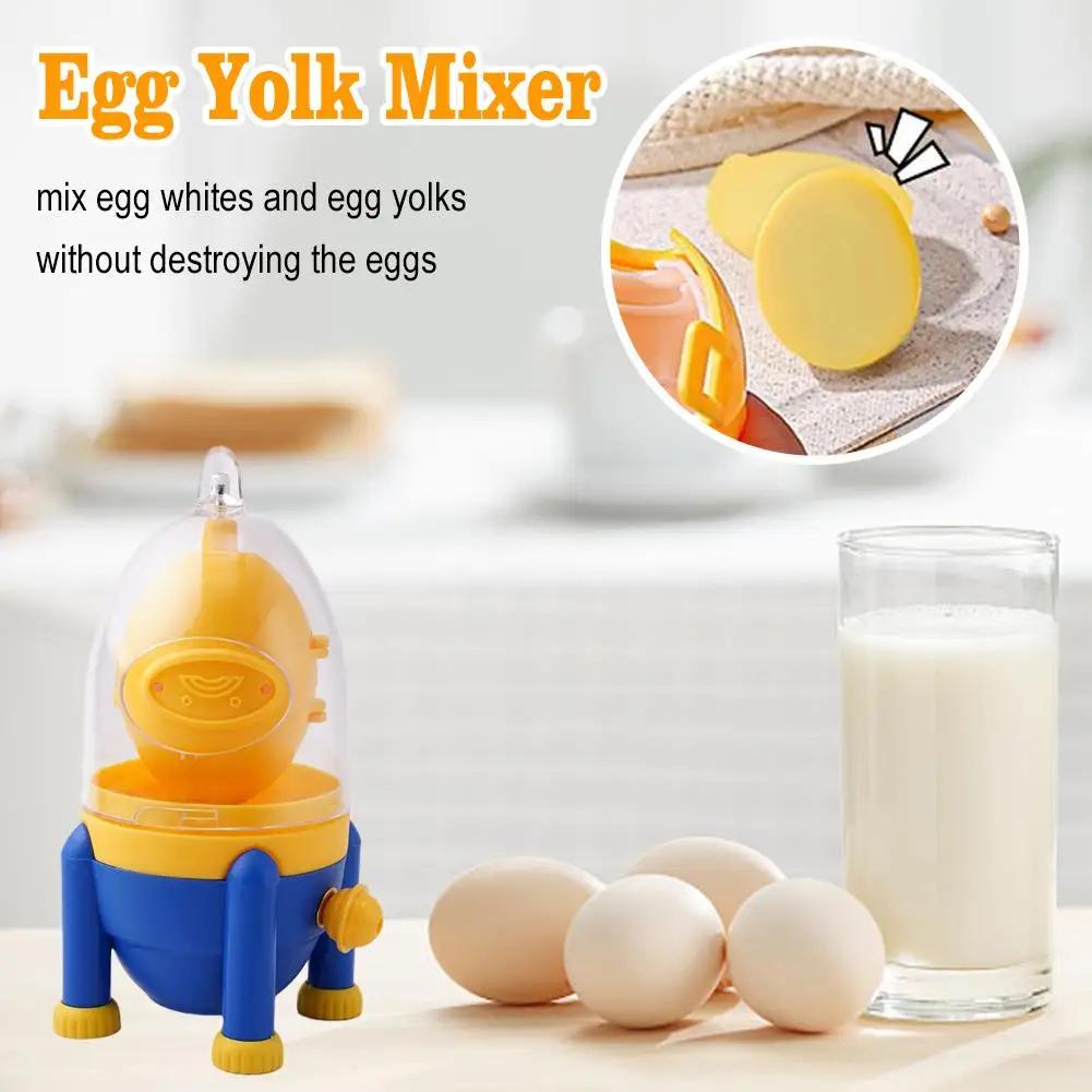 Egg Yolk Shaker Egg Scrambler Gadget Manual Mixing Golden Whisk Eggs Spin Maker Puller Baking Tools Kitchen Accessories