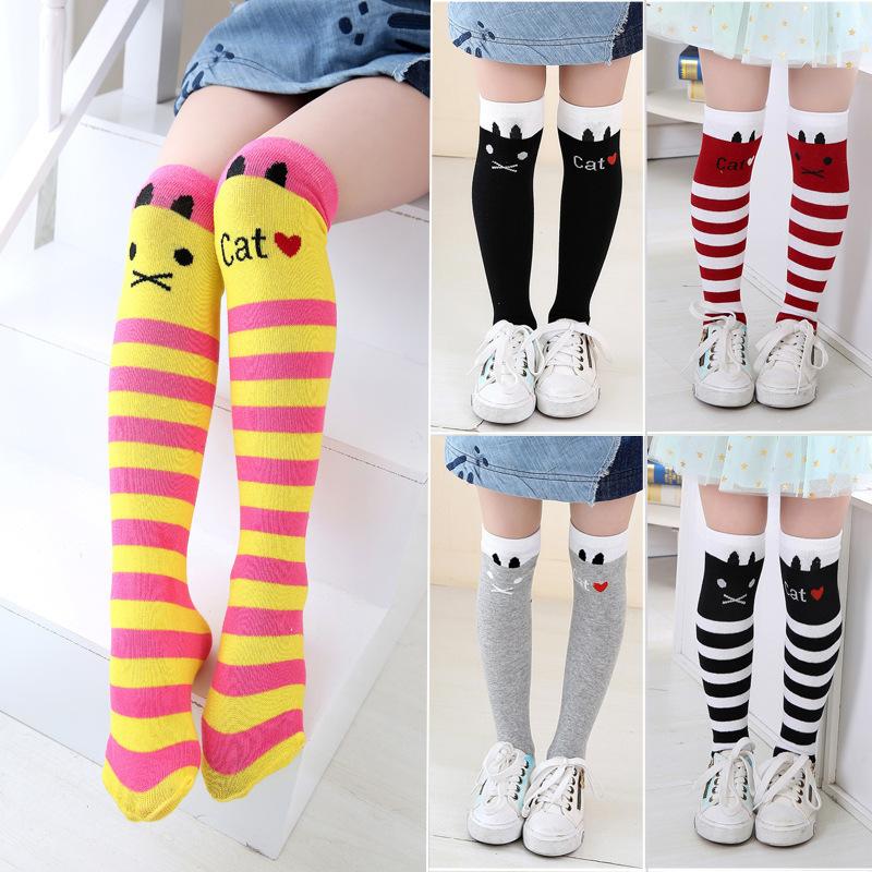 Girl Socks 3-12 Years Old Cotton Knee High Lovely Long Children's Legwarmers Kids Dance Stocking Cute Animal Carton