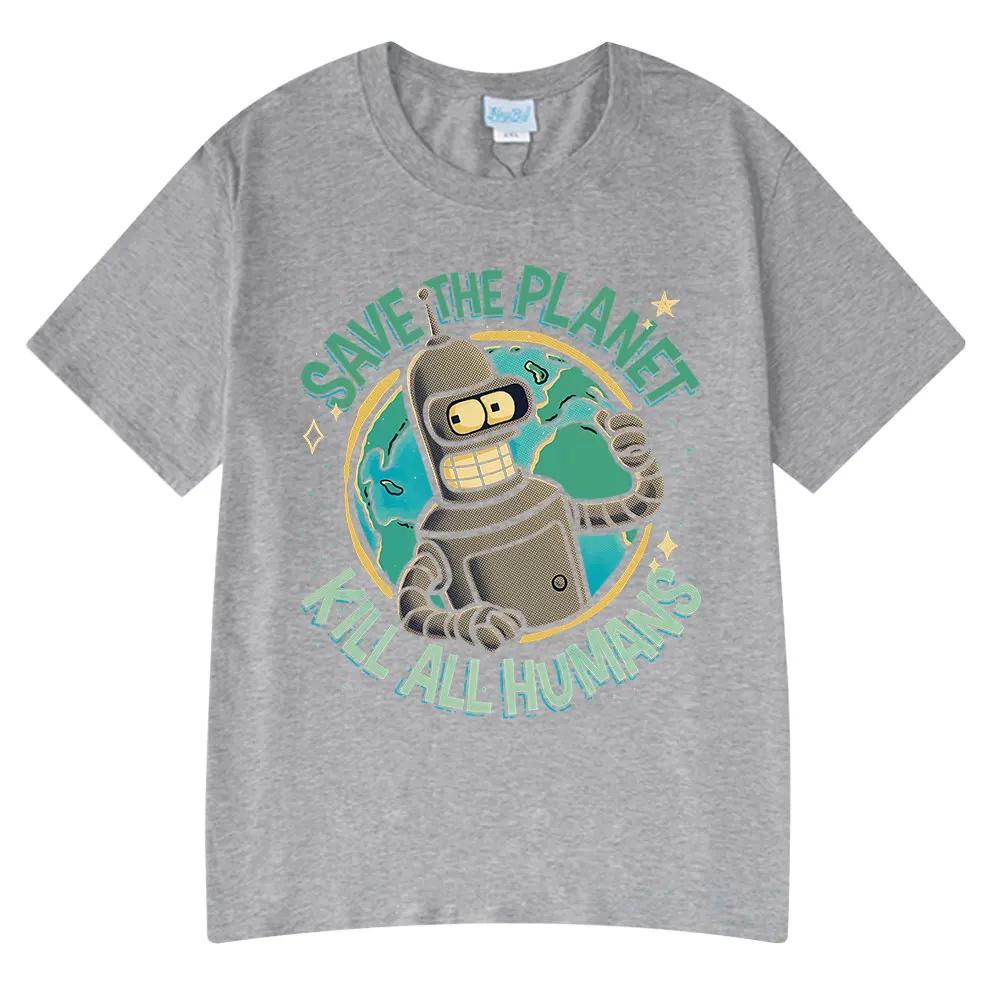 

Funny Save The Planet Kill All Humans Robot Graphic Print T Shirt Men s Women Fashion Short Sleeve T-shirt Overd Tees#Color XXXXXL