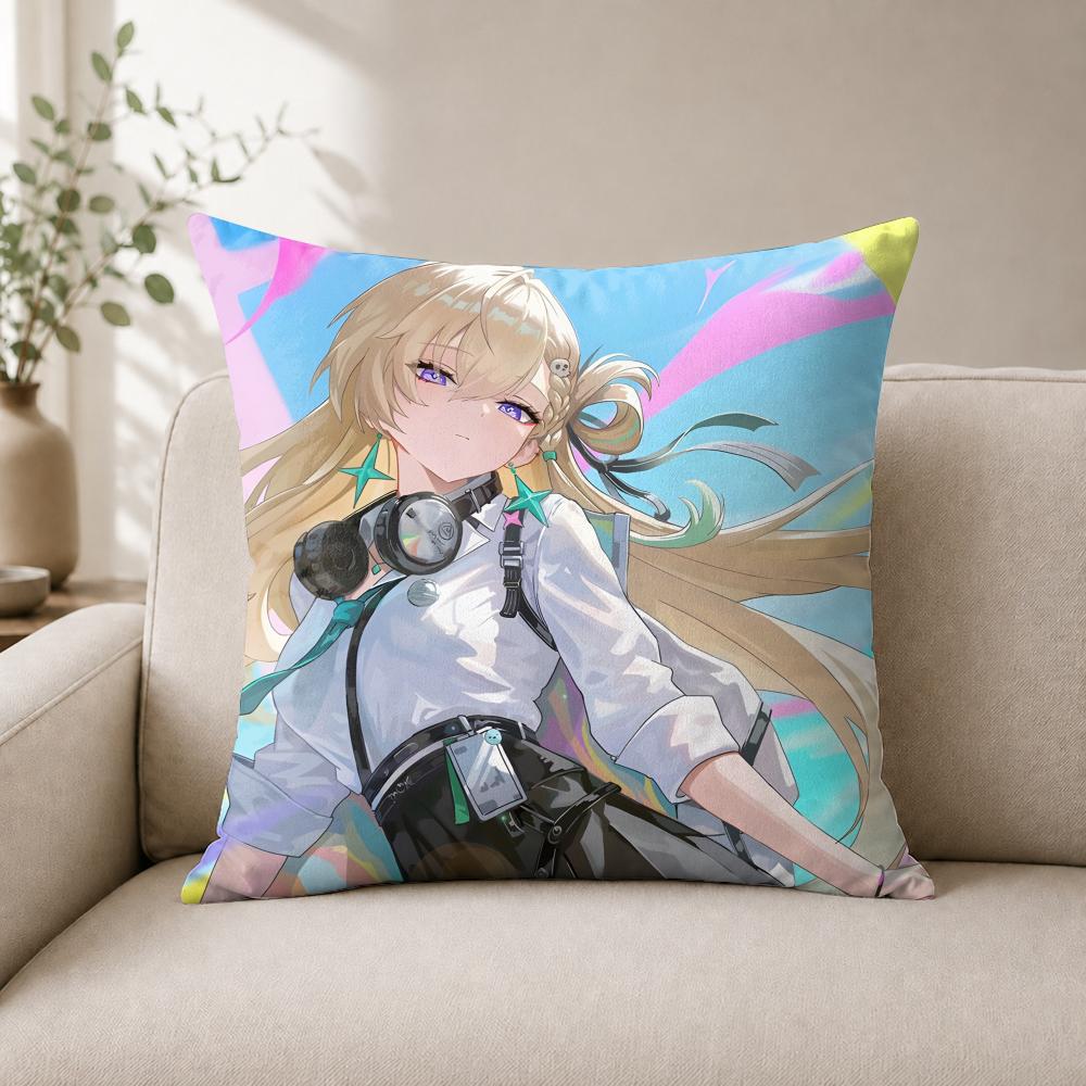 Lynae Wwuthering Waves Cushion Cover Wrinkleresistant Short Plush Pillow Case Breathable Machinewashable