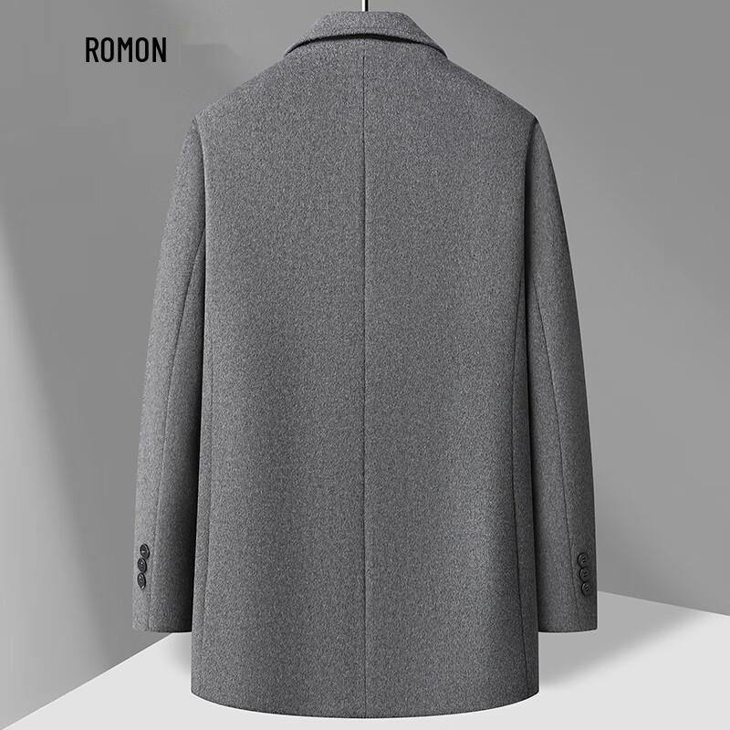 Romon Men's Mid-Length Wool Blend Overcoat