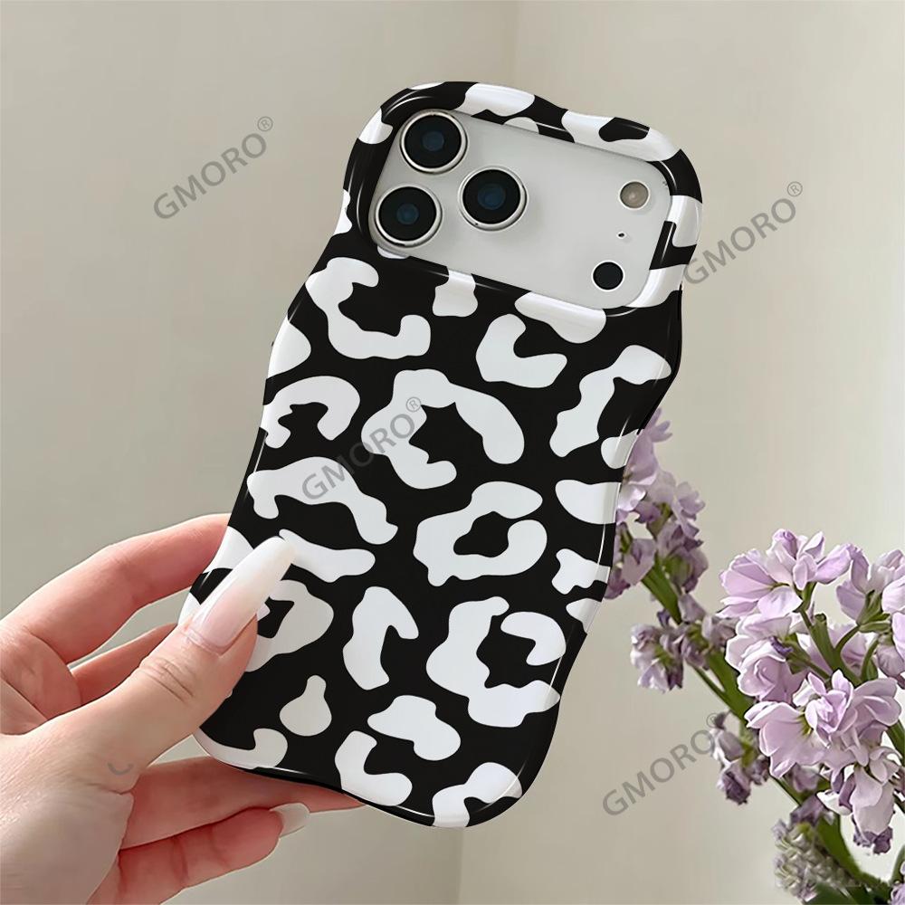 Fashion Creative Dopamine Leopard Print Apple 16 Mobile Phone Case Film 2-in-1 Wave Edge iPhone17 Premium Sense