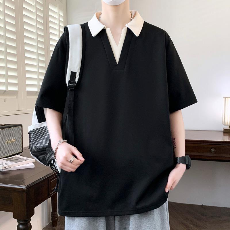 

Премиальное чувство моды универсальная влагоотводящая мягкая высококачественная дышащая мужская свободная футболка-поло с коротким рукавом, не мнущаяся, повседневная, спортивная, с воротником XL