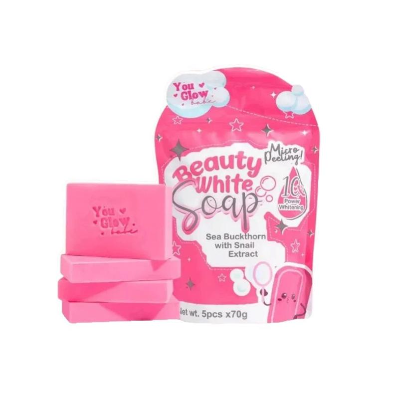 

5 шт./уп. Эфирное масло You Glow Babe с экстрактом улитки Гель для умывания лица и тела Красота Белый Контроль жирности Парфюмированное мыло Мыло ручной работы розовый