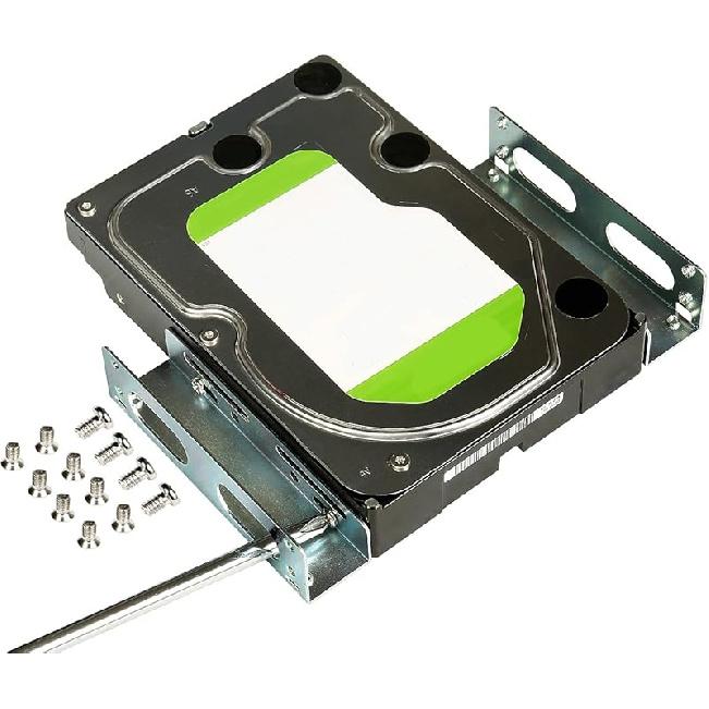 Металлический комплект кронштейнов для крепления двух SSD/HDD 2,5 на 3,5, Преобразуйте любой 2,5-дюймовый твердотельный накопитель/HDD в один 3,5-дюймовый отсек 1 x 3.5 HDD/SSD to 5.25 M
