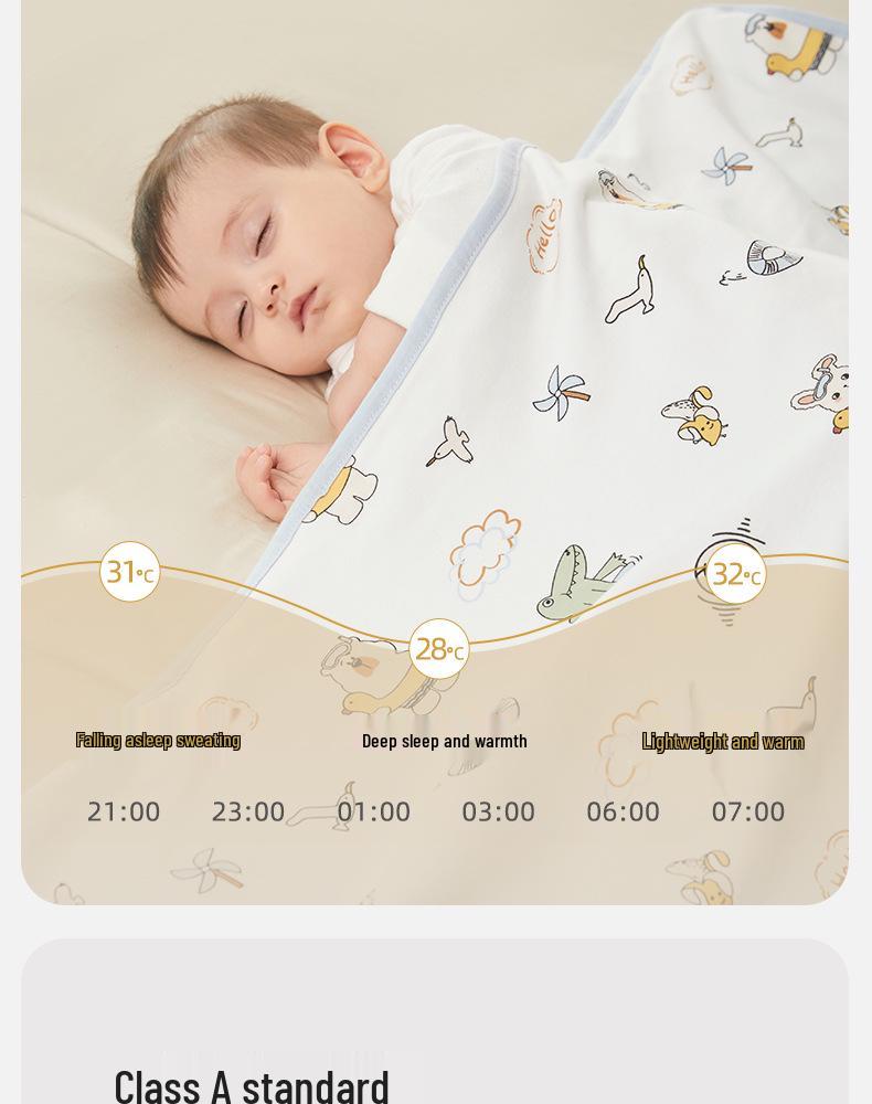 October Crystal Autumn/Winter Pure Cotton Baby Swaddle Blanket - Thick Corn Cotton Wrap for Newborns