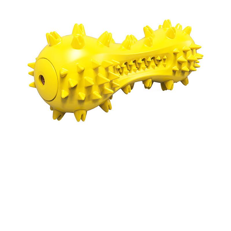 Green Durable Spiky Rubber Dog Chew Toy for Teeth Cleaning