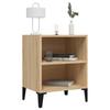 Nightstand with Metal Legs Sonoma Oak Finish 40 X 30 X 50 Cm