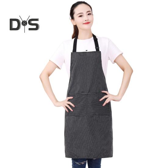 

Фартук-нагрудник с 2 карманами для женщин и мужчин, поварской, термостойкий, с регулируемым завязкой, с большими карманами, кухонный фартук для готовки чёрный