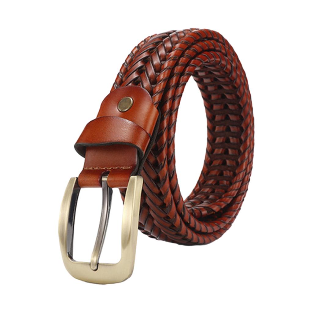 Woven Causal Leather Belt For Jeans Pants Match For Any Outfit Adjustable Woven Elegant And Attractive Premium Leather, Black