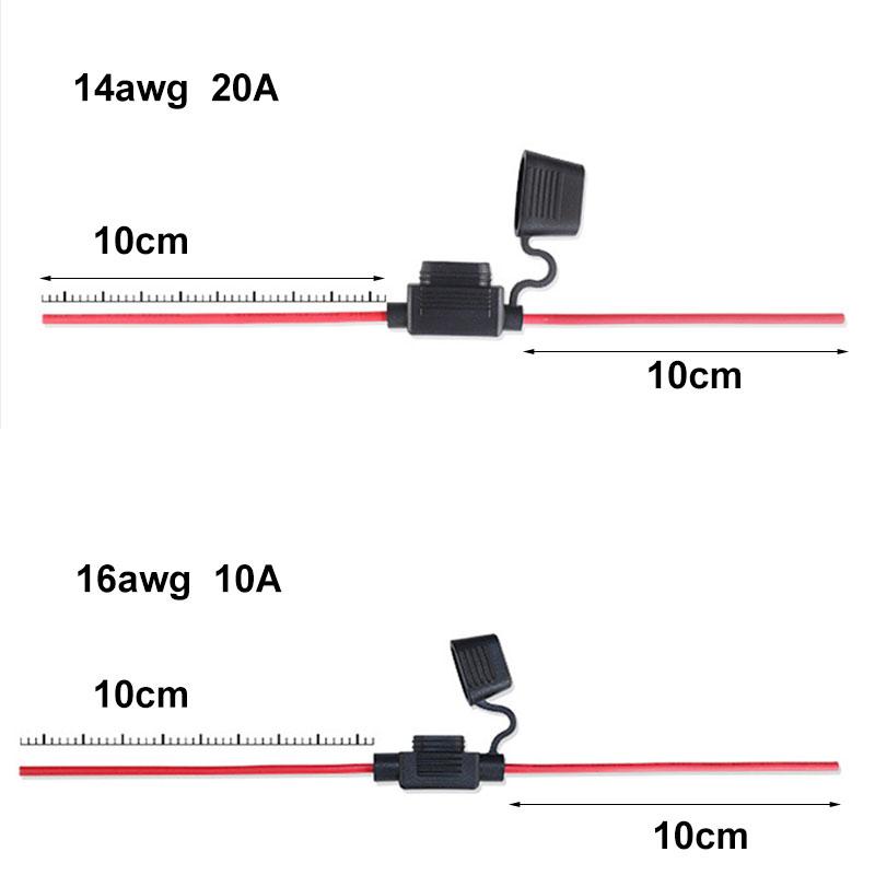 Waterproof Mini Small Medium Auto Fuse Holder 16/14/12/10AWG Car Blade Fuse Wire Cable 10A 20A 30A 50A Fuse Power Socket Fuse Holders1