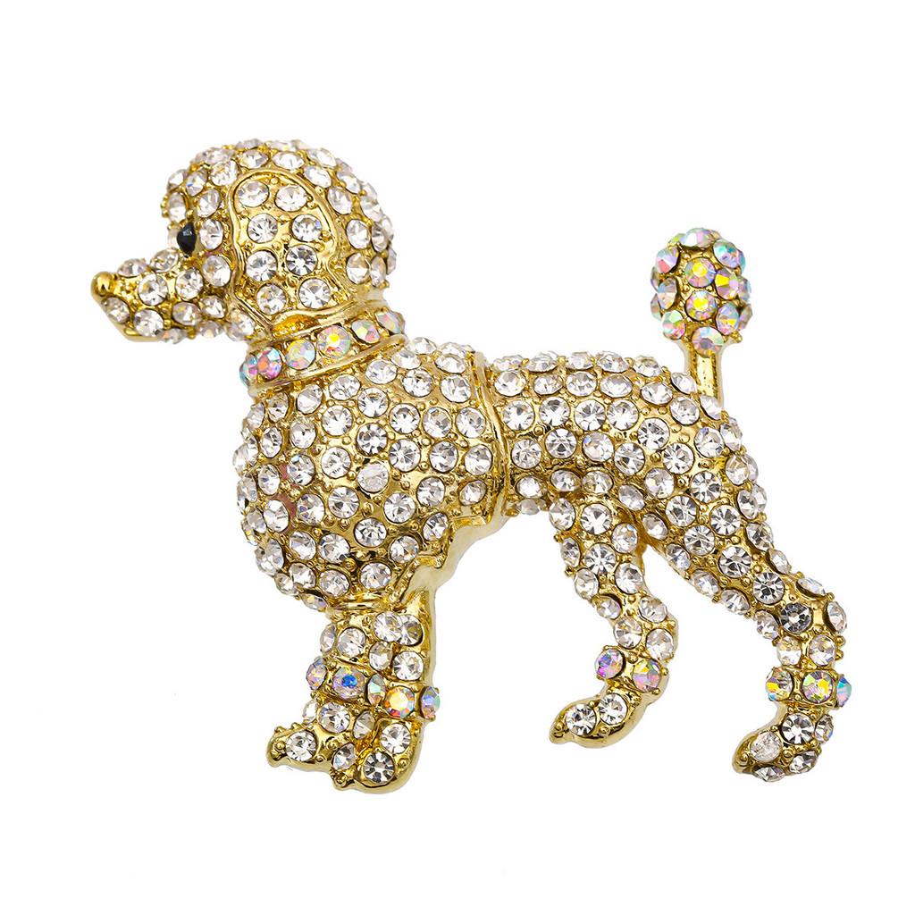 Animal Dog Alloy Brooch With Electroplated Finish For Formal Wear And Gift Purposes
