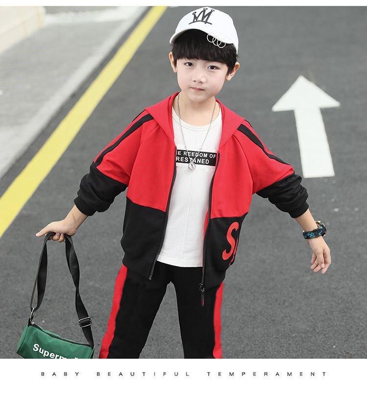 Boys' Spring & Autumn 2025 Western-Style Casual Sports Two-Piece Suits