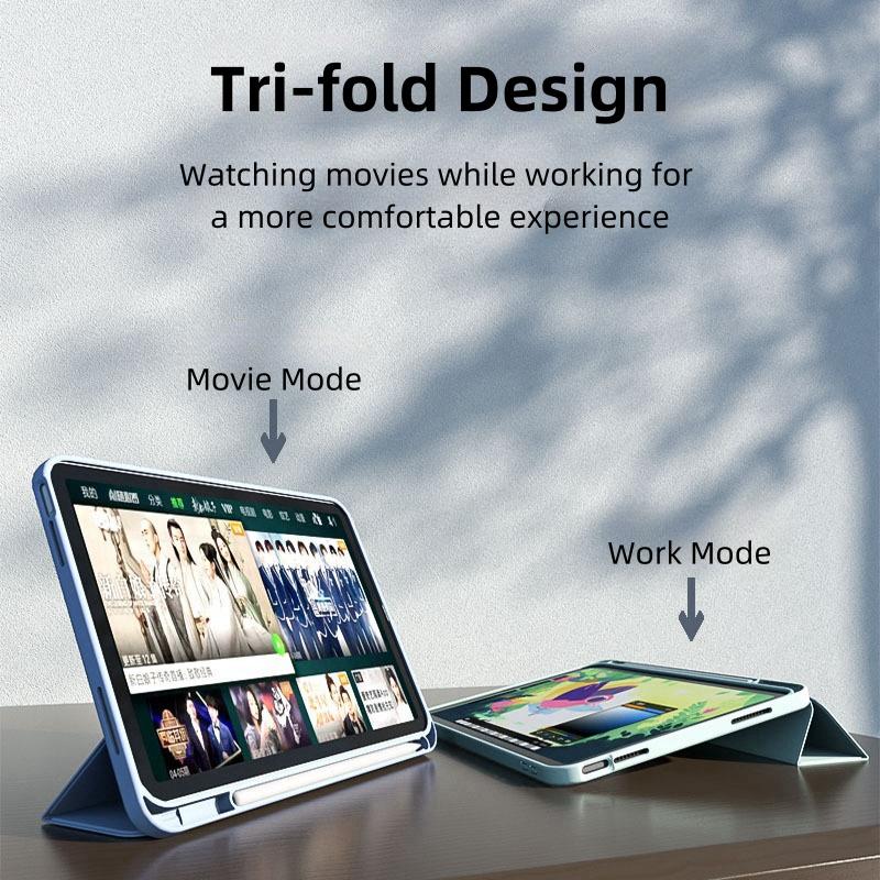 2022 iPad 10.9 10th Gen Protective Real Leather Stand Case Magnetic Pencil Support Lightweight Slim Fashionable Design for iPad
