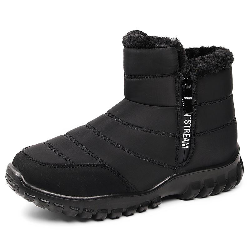 New Men'S Sneakers Warm Cotton Zipper Snow Ankle Boots, Casual Shoes Designer Shoes Waterproof Snow Boots