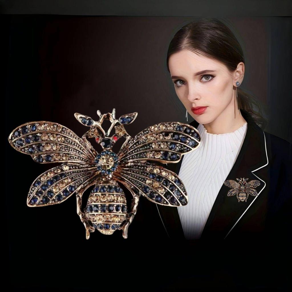 Serie Insetti: Spilla Retro con Api, Falene e Farfalle di Strass per Uomo e Donna