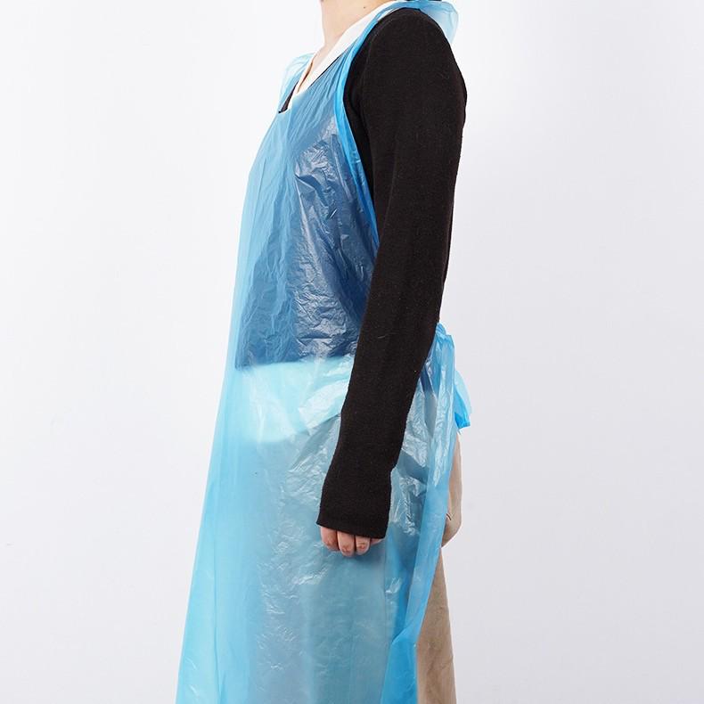 Waterproof Disposable Adult Bib Aprons - 100 Pack, Transparent & Oil-Resistant for Catering