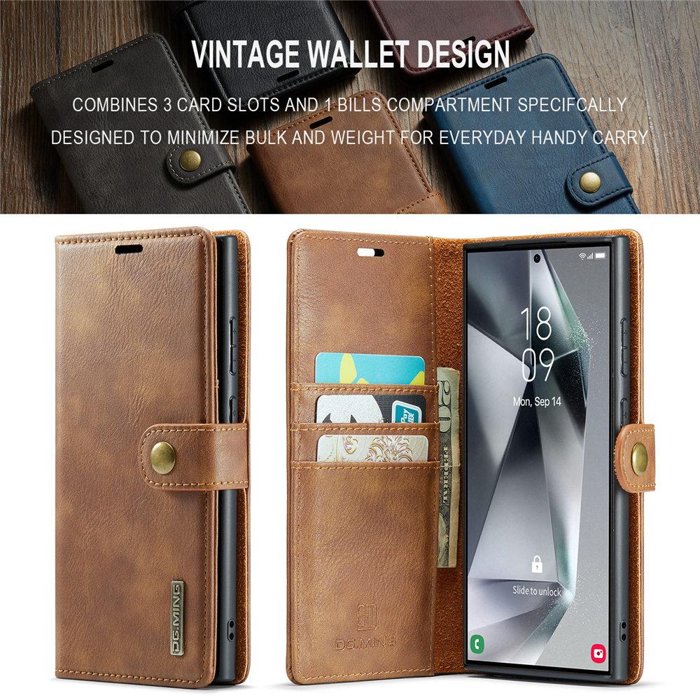 2 in 1 Detachable Leather Case For Samsung Galaxy S25 S24 Ultra S23 S22 Plus S21 Note 20 Magnetic Wallet Cards Slot Cover