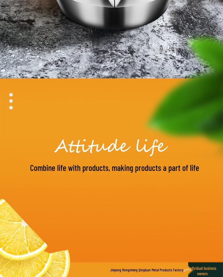 304 Stainless Steel Thickened Hand-Press Juicer for Lemons and Oranges with Customizable Logo