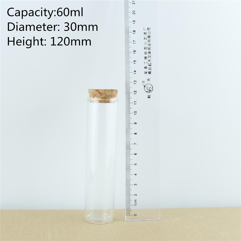 12pcs long Cork In Vitro Thick Glass Bottles Wishing Bottle Glass Cork Stopper Jars Storage Container