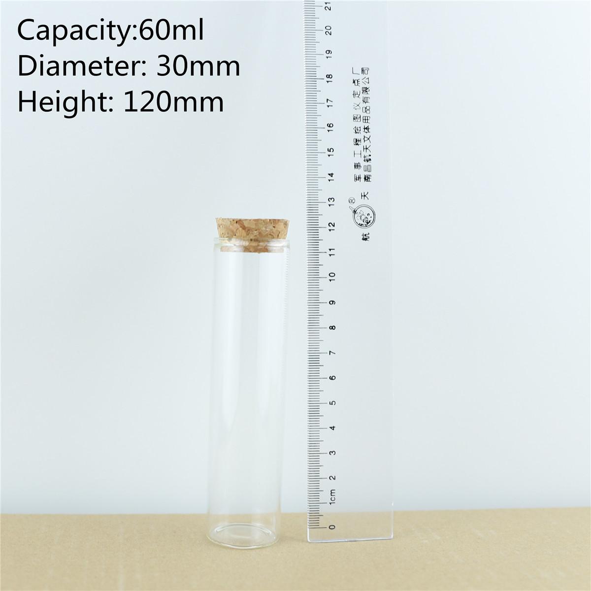 

12pcs long Cork In Vitro Thick Glass Bottles Wishing Bottle Glass Cork Stopper Jars Storage Container