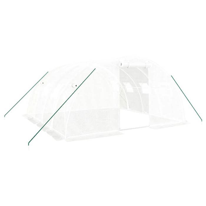 VidaXL Greenhouse with White Steel Frame 16 M² 4x4x2 M, Polytunnel, Cold Frame, Tomato Greenhouse, Garden Greenhouse, 3188072