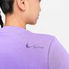 Nike Sportovní oblečení Jednobarevné Pletené Módní Duté Kulatý Výstřih Pulovr Dlouhý Rukáv Tričko Dámská Topy Vesmírně Fialová DV8215-567