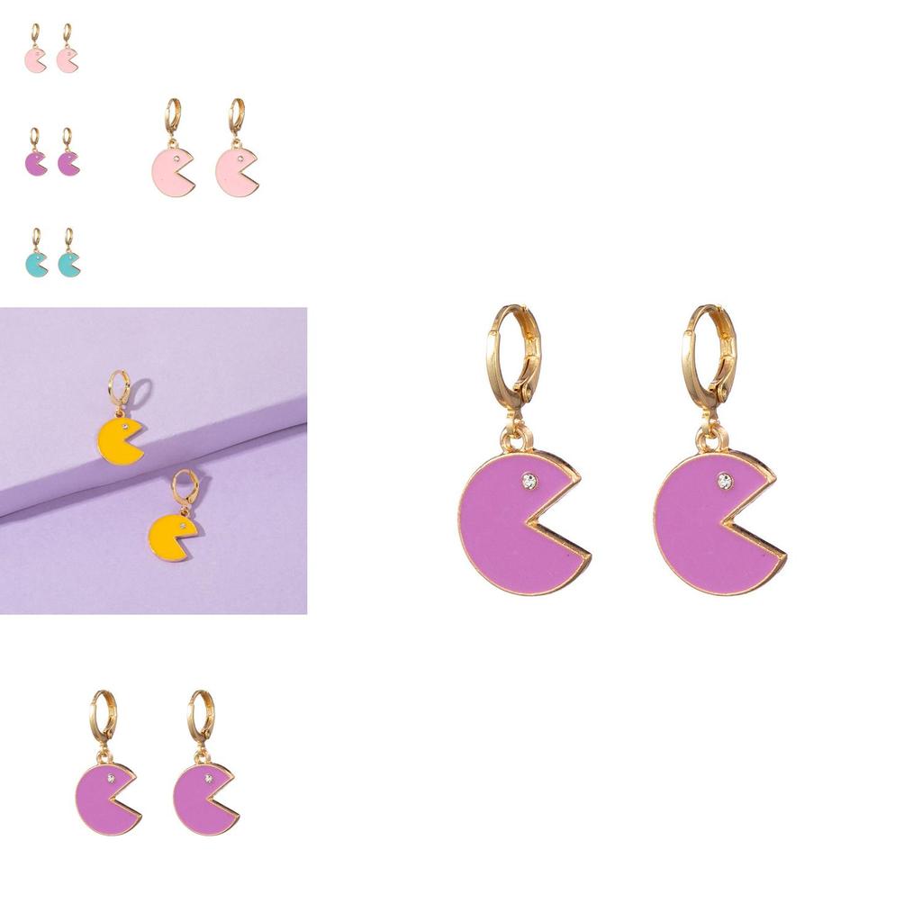 New Creative Smiley Face Earrings Colorful Cartoon Design For Fashion Women