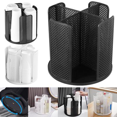 360 Rotation Storage Rack Disposable Cup and Lid Holder Coffee Cup Storage Dispenser Multifunctional Cup Organizers for Kitchen