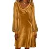Polyesterlong Sleeve A Line Dress With Sequins For Casual Wear